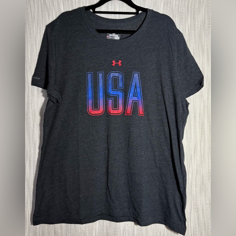 Under Armour Women's Charcoal USA Graphic Tee
